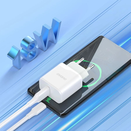 Ładowarka sieciowa Dudao A20EU USB-A 18W - biała + kabel USB-A - USB-C