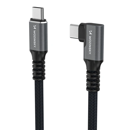 Kabel kątowy Wozinsky WPS3-UY41S USB-C USB4 40Gb/s 240W 1m 4K - czarny