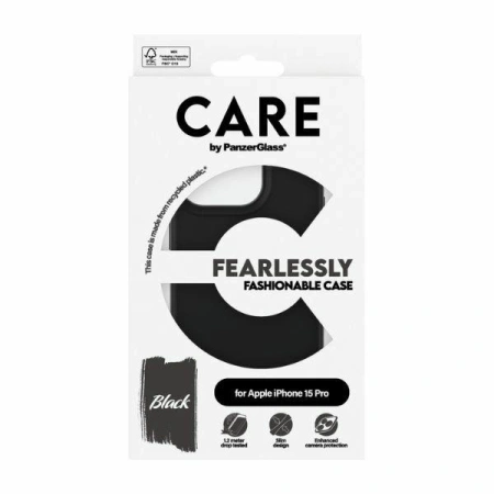 Etui CARE by PanzerGlass Fearlessly Fashionable Case na iPhone 15 Pro - czarne