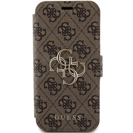 Etui Guess 4G Metal Logo na iPhone 15 Pro Max - brązowe