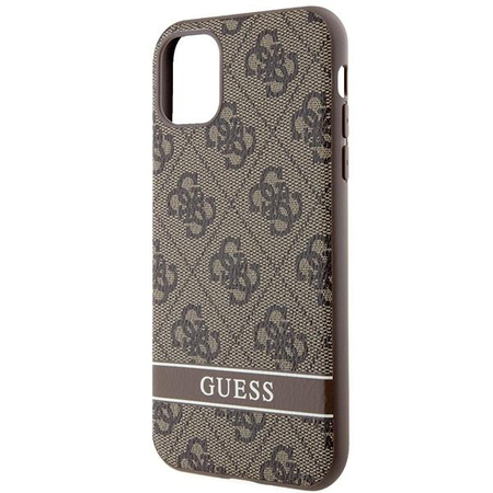 Etui Guess GUHCN61P4SNW na iPhone 11 / Xr - brązowe 4G Stripe