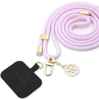 GUESS ZAWIESZKA TELEFON DO CORD LILA PASEK UNIWERSALNY 4G METALOWY CHARME