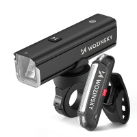 WOZINSKY ZESTAW LAMPEK ROWEROWYCH DO ROWERU PRZEDNIA 1000 LM USB-C I TYLNA