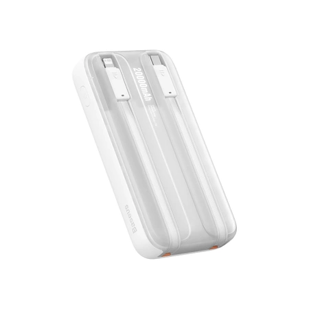 Powerbank Baseus Comet Series z wyświetlaczem 20000mAh 22.5W - biały + kabel USB-A / USB-C