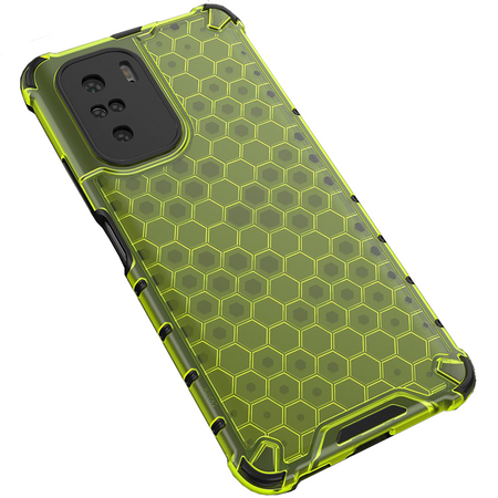 Honeycomb etui pancerny pokrowiec z żelową ramką Xiaomi Redmi K40 Pro+ / K40 Pro / K40 / Poco F3 zielony