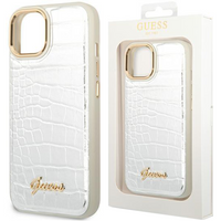 Guess GUHCP14SHGCRHS iPhone 14 6,1" srebrny/silver hardcase Croco Collection