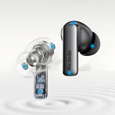 MCDODO SŁUCHAWKI BEZPRZEWODOWE DOUSZNE BLUETOOTH Z MIKROFONEM ETUI ANC ENC