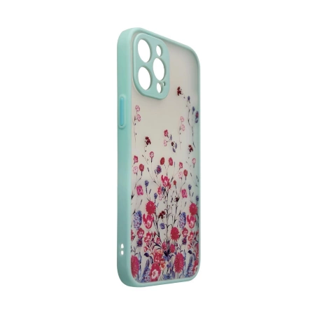 HURTEL ETUI DESIGN CASE DO IPHONE 12 PRO MAX KWIATY ZIELONE OCHRONA 9H