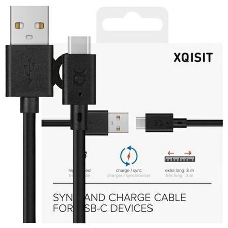XQISIT KABEL USB A DO USB-C 3.0 3M DO ŁADOWANIA I SYNCHRONIZACJI TELEFONÓW