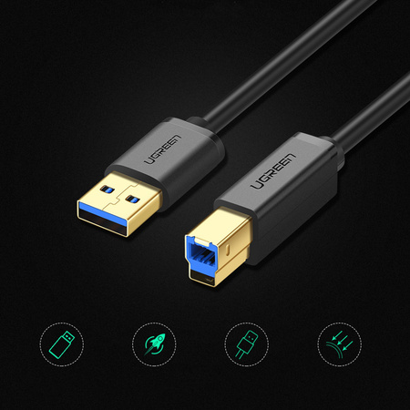 Ugreen kabel przewód do drukarki USB-A - USB-B 5Gb/s 2m czarny (US210)