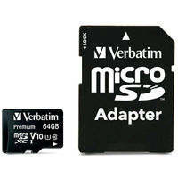 VERBATIM KARTA MICROSDXC 64GB V10+ DO TELEFONÓW TABLETÓW Z ADAPTEREM PRO