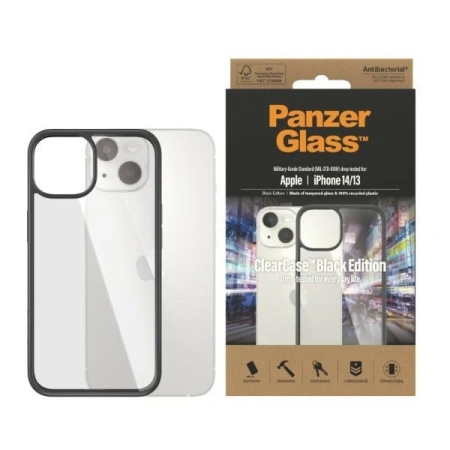 PANZERGLASS ETUI CLEARCASE DO IPHONE 14 15 13 ANTYBAKTERYJNE OCHRONA