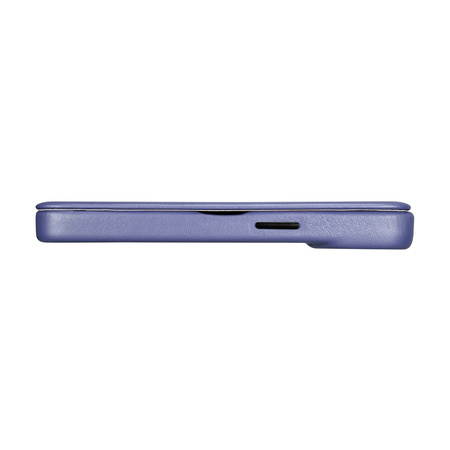 iCarer CE Premium Leather Folio Case skórzane etui iPhone 14 z klapką magnetyczne MagSafe jasnofioletowy (WMI14220713-LP)