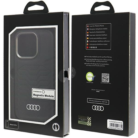 AUDI HARDCASE DO IPHONE 15 PRO POKROWIEC DO MAGSAFE Z SKÓRY SYNTHETYCZNEJ