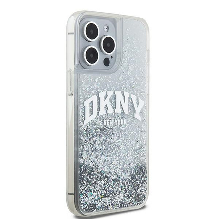 DKNY ETUI HARDCASE DO IPHONE 15 PRO 6.1 Z LOGO METALOWYM I LIQUID GLITTER