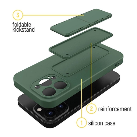 WOZINSKY KICKSTAND CASE POKROWIEC SILIKONOWY DO XIAOMI REDMI 10 Z PODSTAWKĄ
