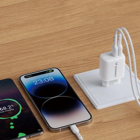WOZINSKY ŁADOWARKA 2X USB-A 2,4A DO TELEFONÓW I URZĄDZEŃ BIAŁA KOMPAKTOWA