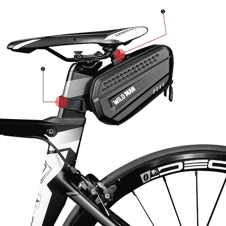 WILDMAN ETUI SAKWA POD SIODEŁKO L DO ROWERU 1.2L Z UCHWYTEM CZARNA BLACK
