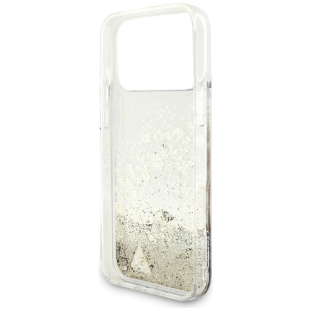 Etui Guess Liq. Glitter 4 Charms do      iPhone 17 Pro Max złoty