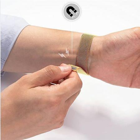 MERCURY PASEK MESH DO APPLE WATCH 38 40 41MM STAL NIERDZEWNA ZŁOTA OPASKA