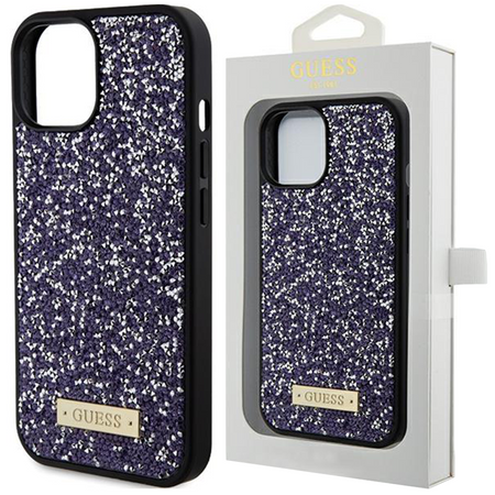 Etui Guess Rhinestone Metal Logo na iPhone 15 - różowe