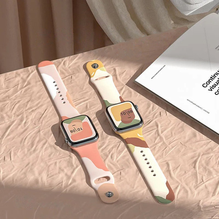 Strap Moro opaska do Apple Watch Ultra / 8 / 7 / 6 / SE / 5 / 4 / 3 / 2 (49mm / 45mm / 44mm / 42mm) silikonowy pasek bransoletka do zegarka wzór 5