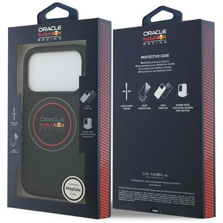 Etui Red Bull Meshed Logo And Red Ring   MagSafe do iPhone 17 Pro granatowy