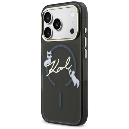 Etui Karl Lagerfeld IML Choupettes Karl  Script Logo MagSafe do iPhone 17 Pro Max czarny