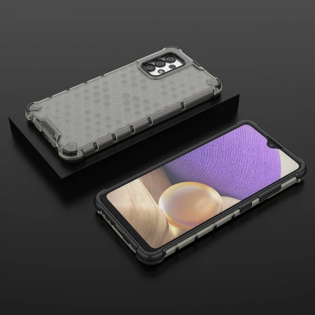 HURTEL PANCERNE ETUI DO SAMSUNG GALAXY A03S Z RAMKĄ ŻELOWĄ SYSTEM HONEYCOMB