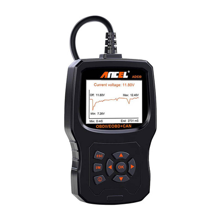 ANCEL SKANER OBD2 AD530 DO VW MERCEDES FORD WYSOKA KOMPATYBILNOŚĆ Z MODELOM