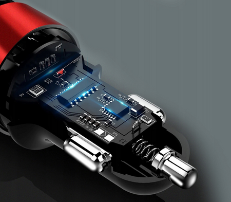 SZYBKA ŁADOWARKA SAMOCHODOWA USB QC 3.0 MIERNIK NAPIĘCIA AKUMULATORA LED