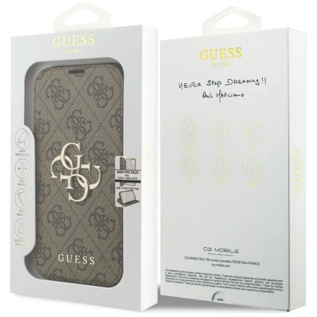 GUESS ETUI BOOK 4G METAL LOGO DO IPHONE 17 PRO NAJLEPSZE