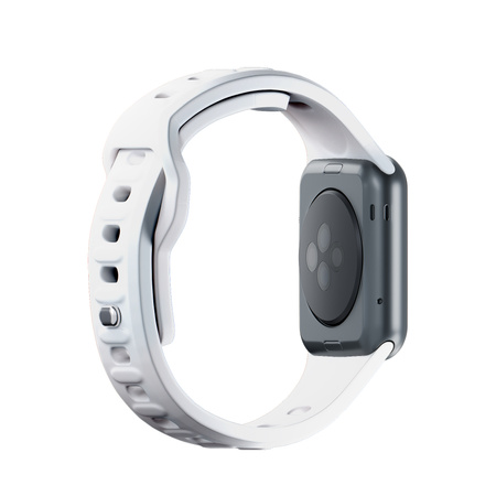 42/44/45/46/49 mm White (big) - 3mk Silicone Watch Strap for Apple