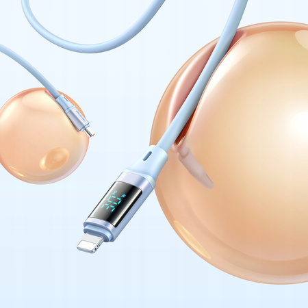 MCDODO KABEL Z WYŚWIETLACZEM USB-C LIGHTNING 36W 2M DO IPHONE 13 14 RÓŻOWY