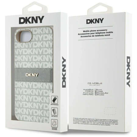 DKNY ETUI CASE REPEAT TEXTURE PATTERN Z PASAMI DO IPHONE 16E LUKSUSOWE