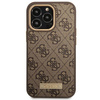 Guess GUHMP14LU4GPRW iPhone 14 Pro 6,1" brązowy/brown hard case 4G Logo Plate MagSafe