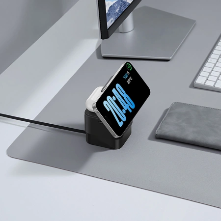 Ładowarka indukcyjna Baseus MagPro 3w1 25W kompatybilna z MagSafe do telefonu i smartwatcha - czarna