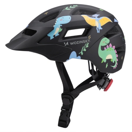 Kask rowerowy dziecięcy MTB Wozinsky z odpinanym daszkiem 48-52 cm - czarny
