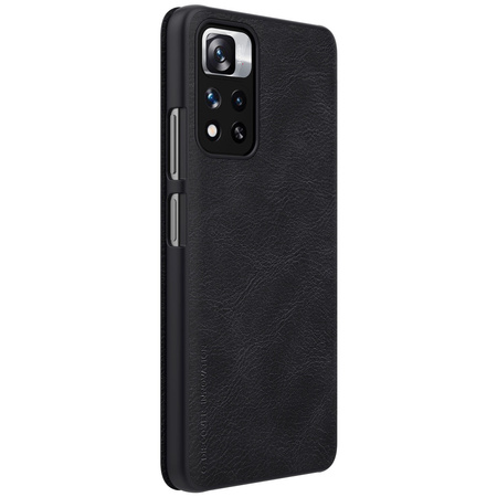 Nillkin Qin Case etui do Xiaomi Redmi Note 11 Pro+ (China) / Redmi Note 11 Pro (China) / Mi11i HyperCharge osłona na aparat kabura pokrowiec obudowa z klapką czarny