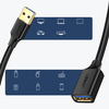 Ugreen kabel przewód przedłużacz przejściówka USB 3.0 (żeński) - USB 3.0 (męski) 2 m czarny (US129 10373)