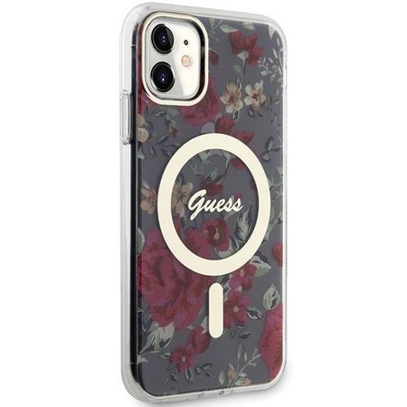 Etui Guess GUHMN61HCFWSA na iPhone 11 / Xr zielony/khaki hardcase Flower MagSafe