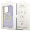 Etui Guess GUHMP14LHCMCGU na iPhone 14 Pro purpurowy/purple hardcase Glitter Gold MagSafe