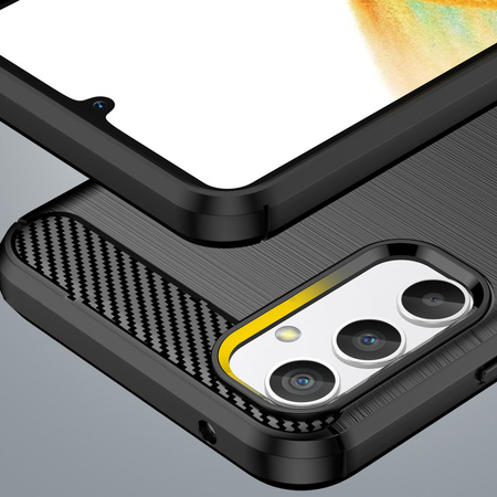 Carbon Case etui do Samsung Galaxy A04e elastyczny silikonowy karbonowy pokrowiec czarne