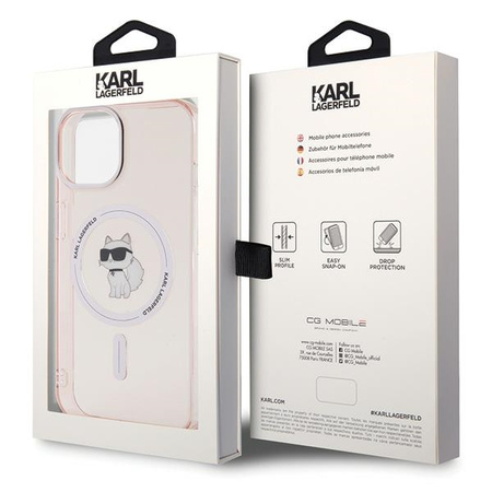 KARL LAGERFELD KLHMP15SHFCCNOP ETUI HARDCASE DO IPHONE 15 14 13 DO MAGSAFE