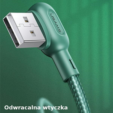 USAMS KABEL MICRO USB 2A 1,2M KĄTOWY DO TELEFONÓW I TABLETÓW ZIELONY 1,2M