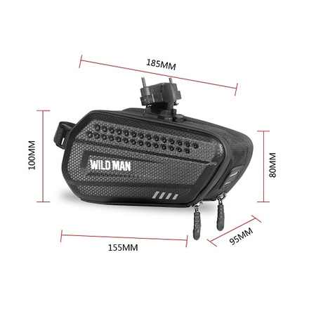 WILDMAN ETUI SAKWA POD SIODEŁKO L DO ROWERU 1.2L Z UCHWYTEM CZARNA BLACK