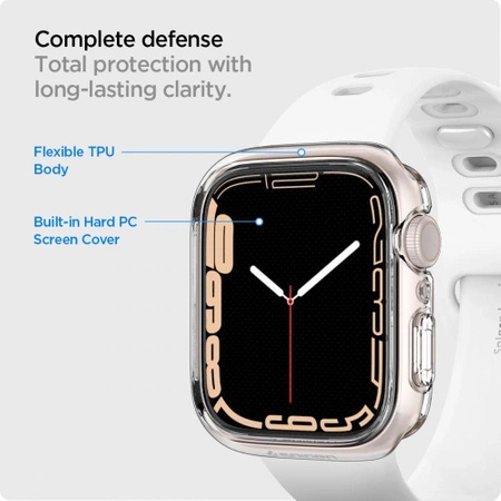 Etui Spigen Ultra Hybrid na Apple Watch 7 / 8 / 9 (41 mm) - przezroczyste