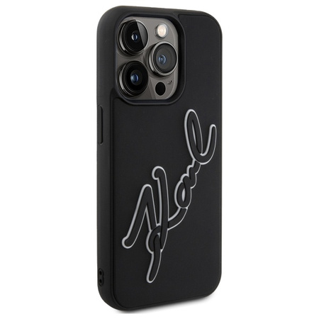 KARL LAGERFELD CASE HARDCASE 3D DO IPHONE 15 PRO MAX 6.7 RUBBER SIGNATURE
