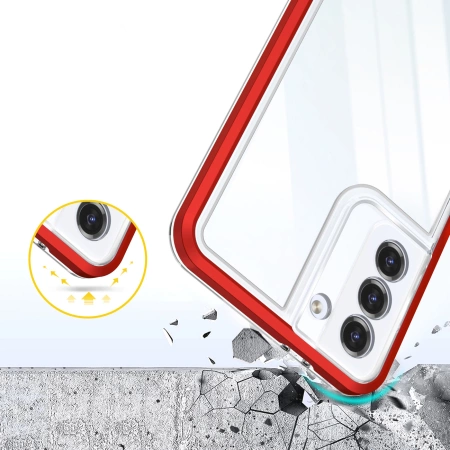 HURTEL CLEAR 3IN1 ETUI DO SAMSUNG GALAXY S22 ŻELOWY POKROWIEC Z RAMKĄ