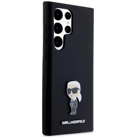 Etui Karl Lagerfeld Silicone Ikonik Metal Pin na Samsung Galaxy S23 Ultra - czarne